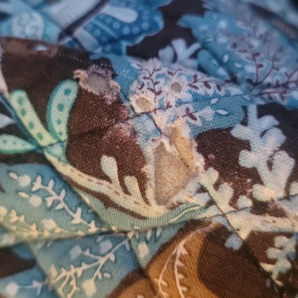 Vera Bradley Floral Brown and Blue Shoulder Bag With Matching Wallet - Picture 4 of 6